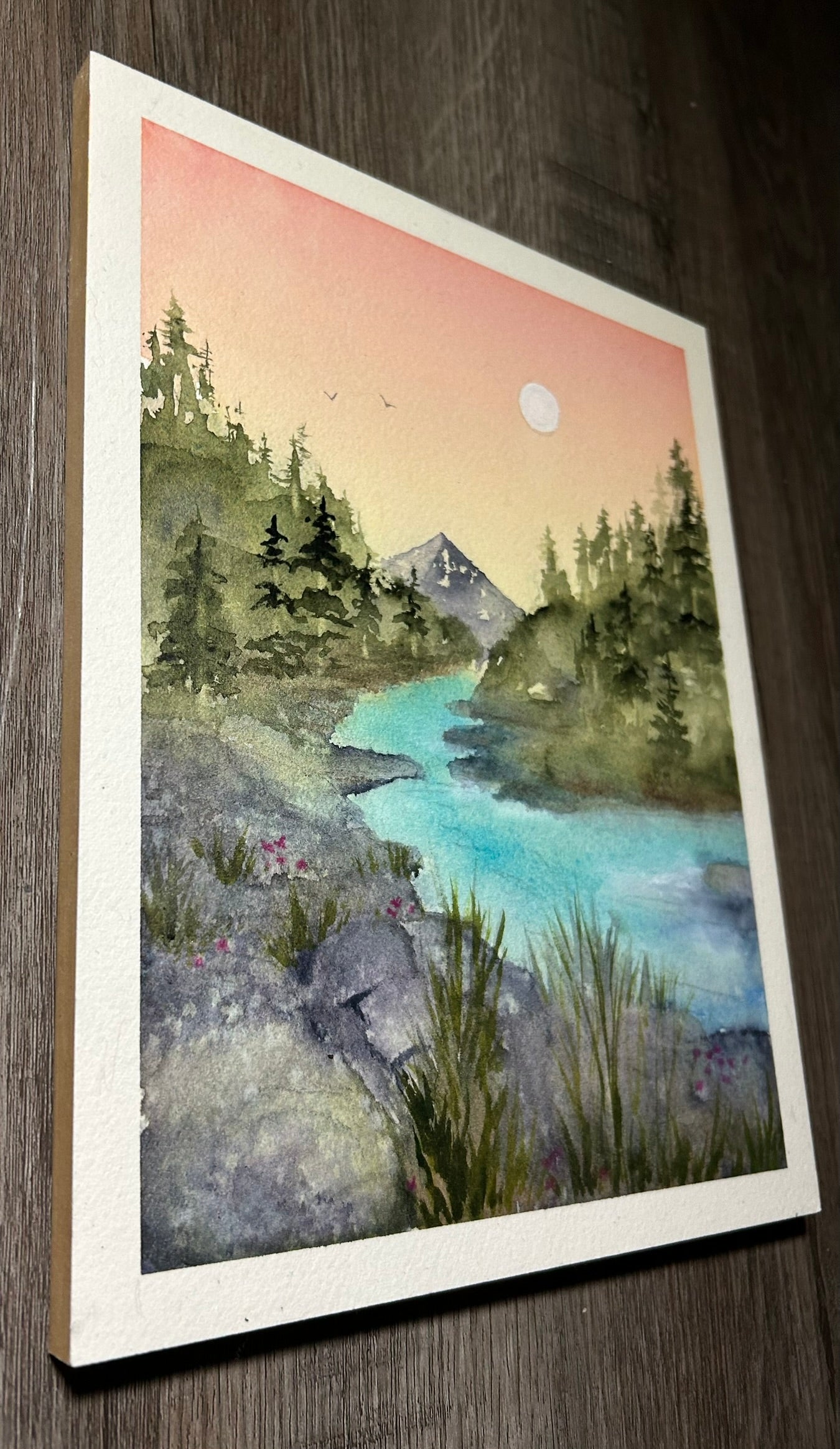 Mt. Hood From Deep Glen – Original 10x8" Watercolor by K.L. Rockwell (Painted on Art Board & Ready to Hang)