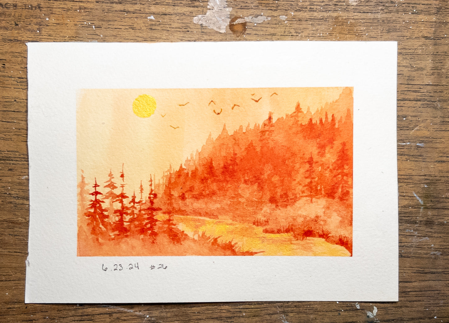 Summer Passage – Original Watercolor by K.L. Rockwell (Journal Collection, Matted 8" x 10")