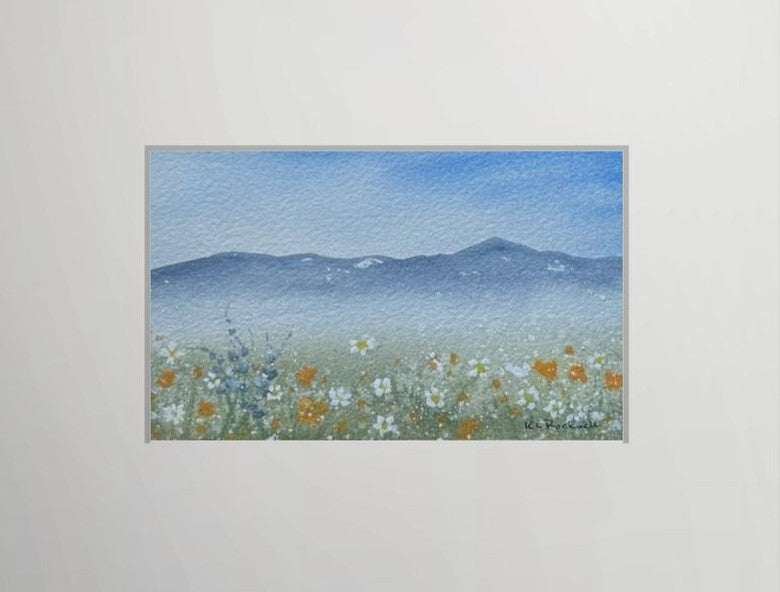 Cascade Meadow Light - Original Watercolor by K.L. Rockwell (Matted 10" x 8")