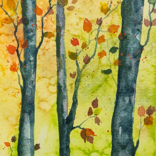 Amber Grove - Original Watercolor by K.L. Rockwell (Matted 8" x 10")