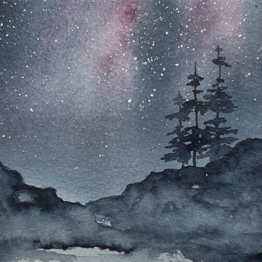 Celestial Passage – Original Watercolor by K.L. Rockwell (Matted 10" x 8")