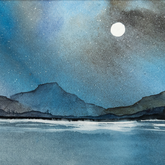 The Earth Dances - Original Watercolor by K.L. Rockwell (Matted 14" x 11")