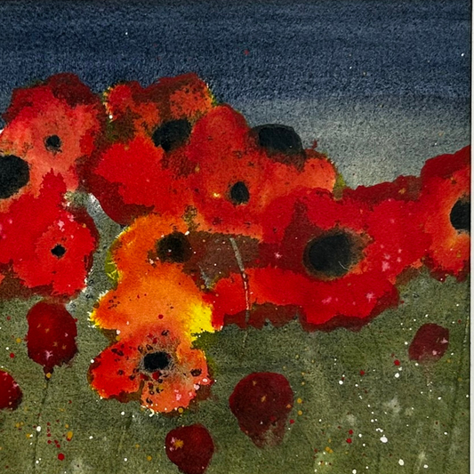 Poppies – Original 12x16” Watercolor by K.L. Rockwell (Matted & Ready to Frame)