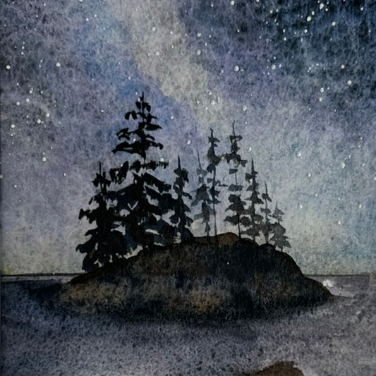 Island in the Milky Way – Limited Edition Fine Art Print by K.L. Rockwell (Matted 8" x 6" or Unmatted 7" x 5")
