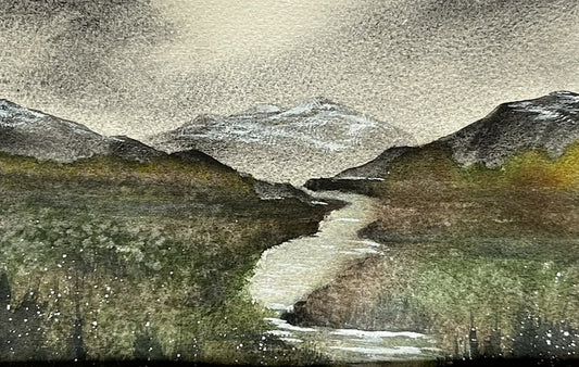 High-Meadow Creek – Original 9x12” Watercolor by K.L. Rockwell (Matted & Ready to Frame)