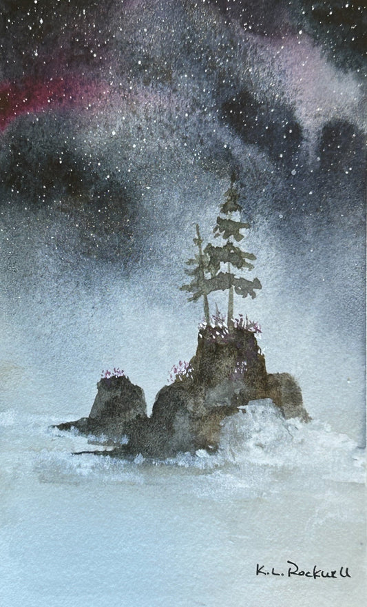 Just The Two Of Us - Original Watercolor by K.L. Rockwell (Matted 10" x 8")