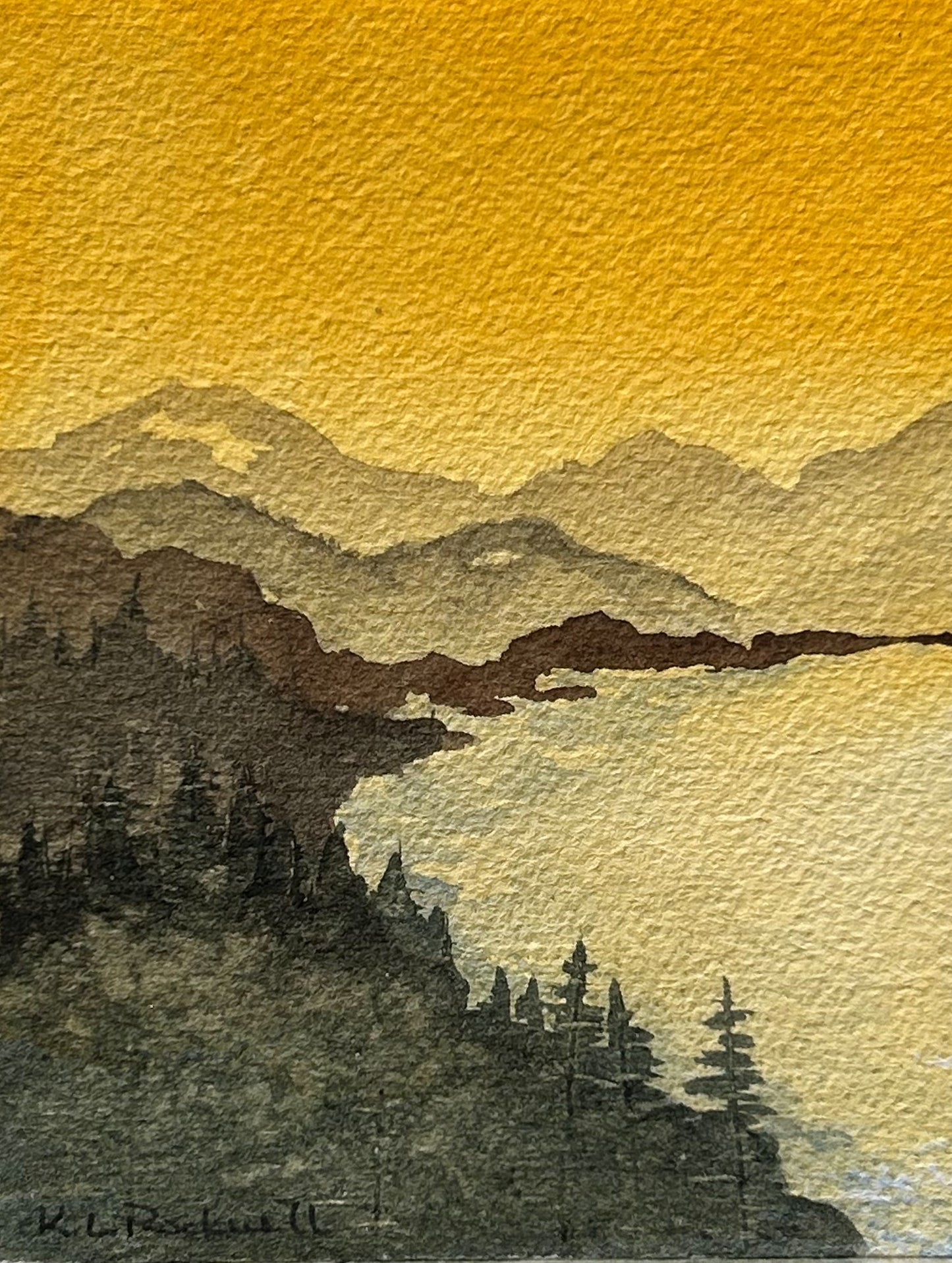 Amber Drift — Original Watercolor by K.L. Rockwell (Matted 10" x 8")