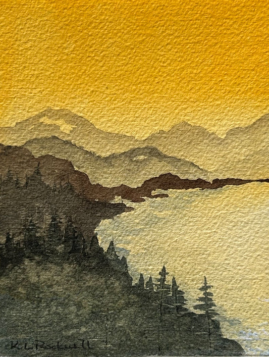 Amber Drift — Original Watercolor by K.L. Rockwell (Matted 10" x 8")