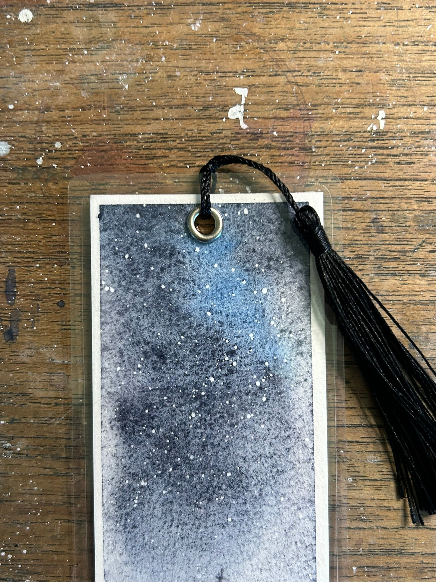 Starlit Island — Original Hand-Painted Watercolor Bookmark by K.L. Rockwell (2.5" x 8")