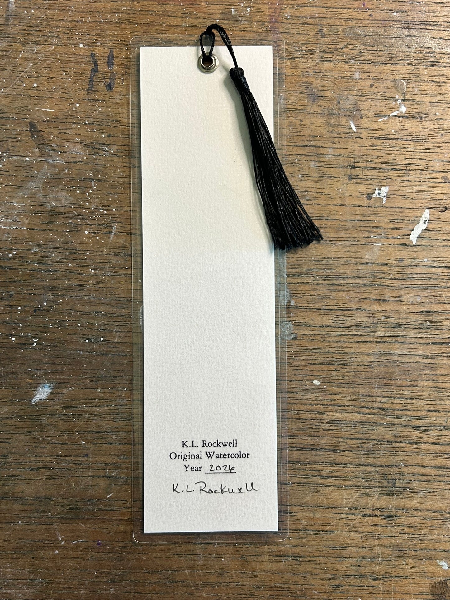Starlit Island — Original Hand-Painted Watercolor Bookmark by K.L. Rockwell (2.5" x 8")