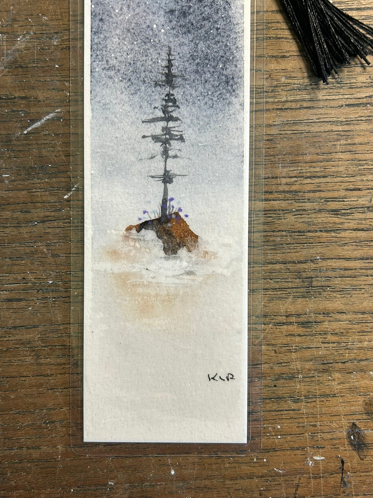Lone Sentinel — Original Hand-Painted Watercolor Bookmark by K.L. Rockwell (2.5" x 8")