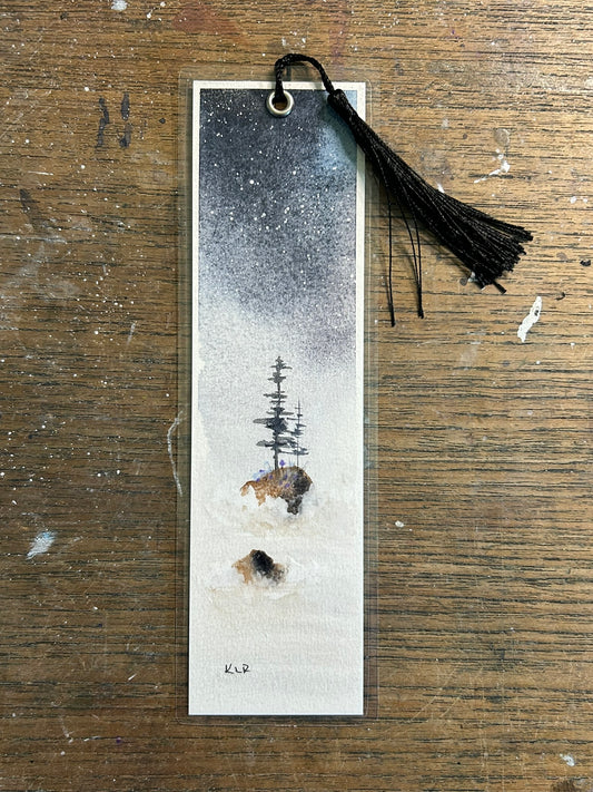 Sea of Mist — Original Hand-Painted Watercolor Bookmark by K.L. Rockwell (2.5" x 8")