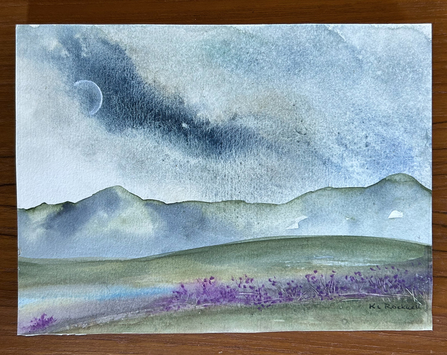 Finley Crescent: Original Watercolor by K.L. Rockwell (8" x 6", Ready to Hang)