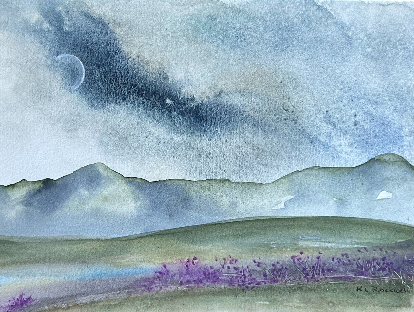 Finley Crescent: Original Watercolor by K.L. Rockwell (8" x 6", Ready to Hang)