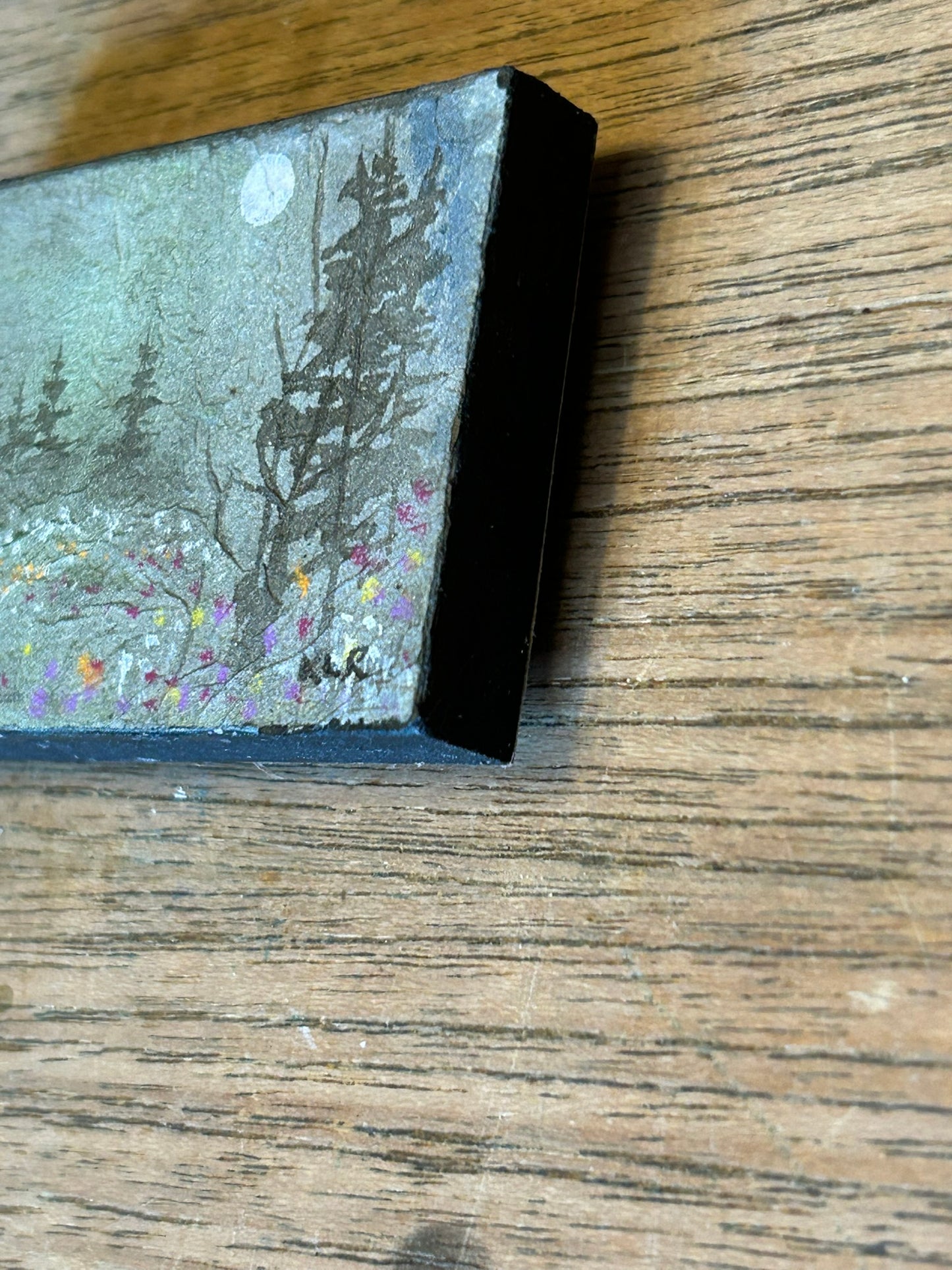Moon Mist Meadow: Original Watercolor by K.L. Rockwell (2" x 3" Art Board)