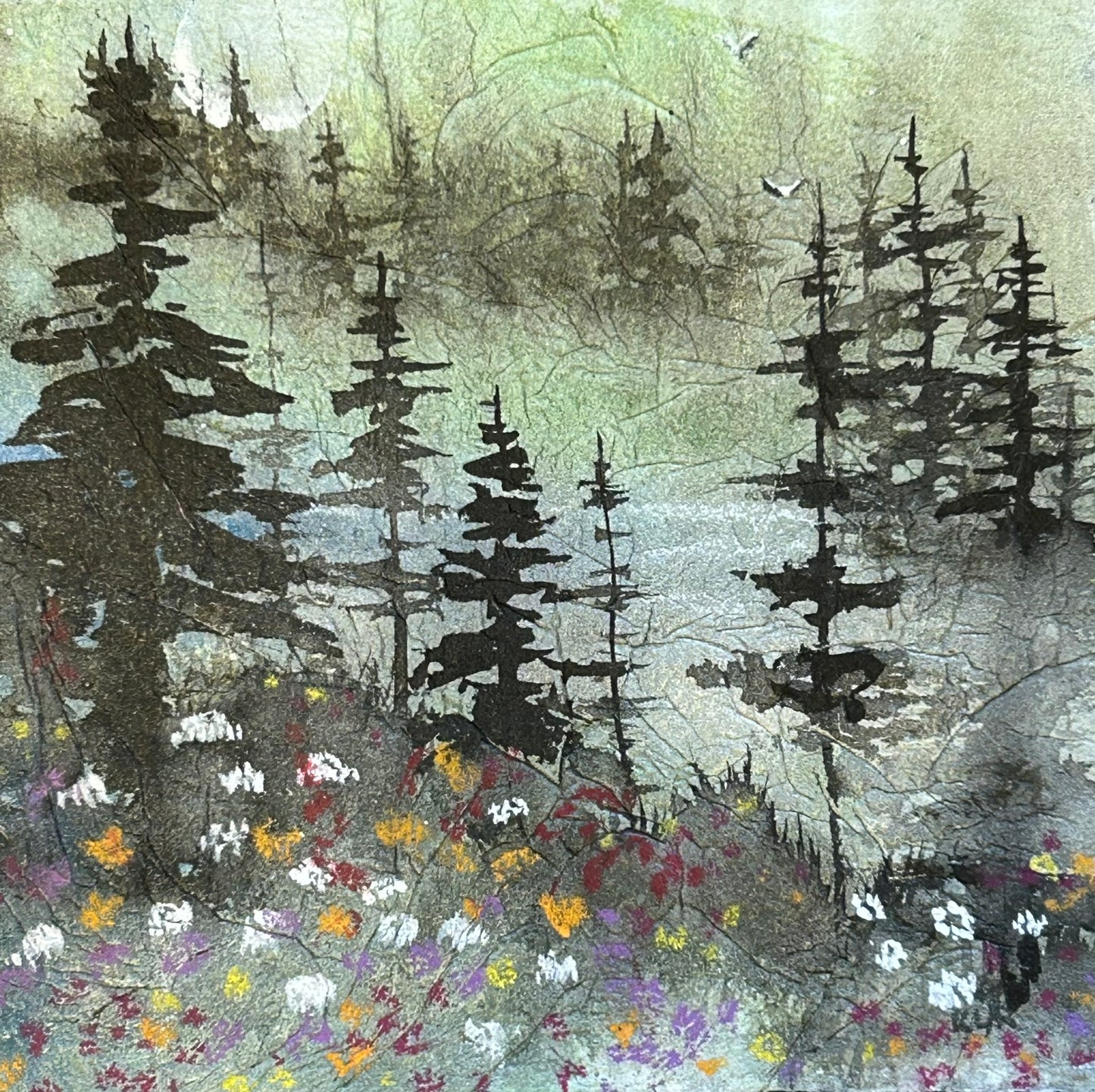 Coast Range Bloom: Original Watercolor by K.L. Rockwell (5" x 5" Art Board)