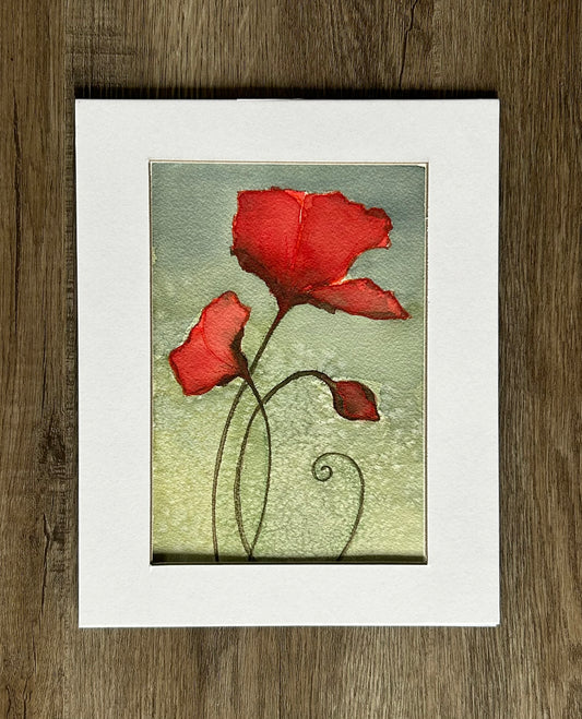 "Tall Poppy III" - Original Watercolor Painting