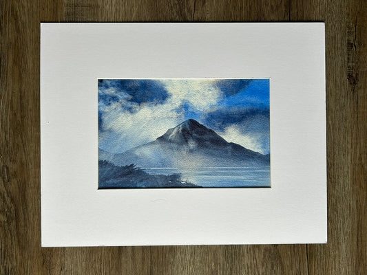 "Mt. Hood In Blues" - Original Watercolor Painting