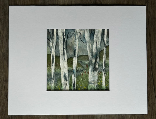 "Edge Of The Birch Stand" - Original Watercolor Painting