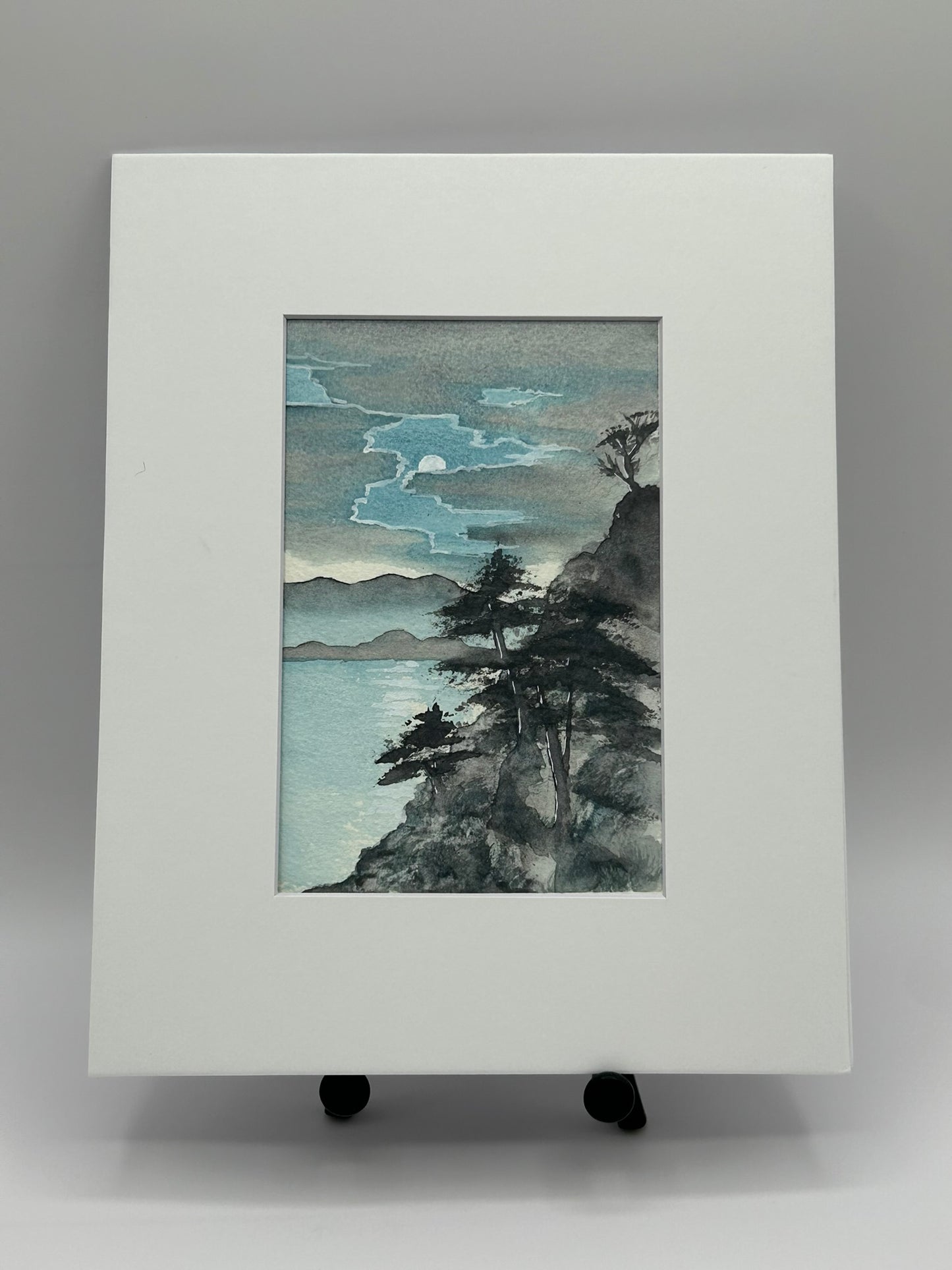 Moonrise Over the Cliffs – Limited Edition Fine Art Print by K.L. Rockwell (Matted 8" x 6" or Unmatted 7" x 5")
