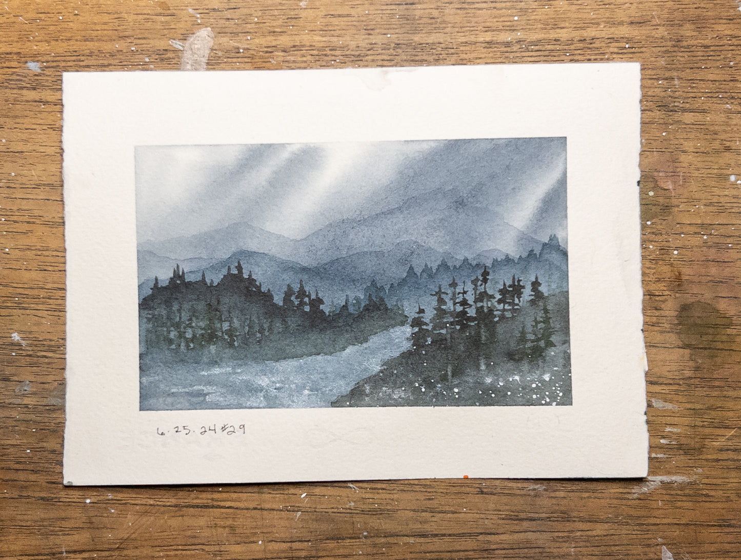 Upriver Quiet – Original Watercolor by K.L. Rockwell (Journal Collection, Matted 8" x 10")