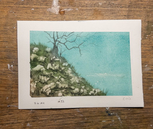 Edge of Blue – Original Watercolor by K.L. Rockwell (Journal Collection, Matted 8" x 10")