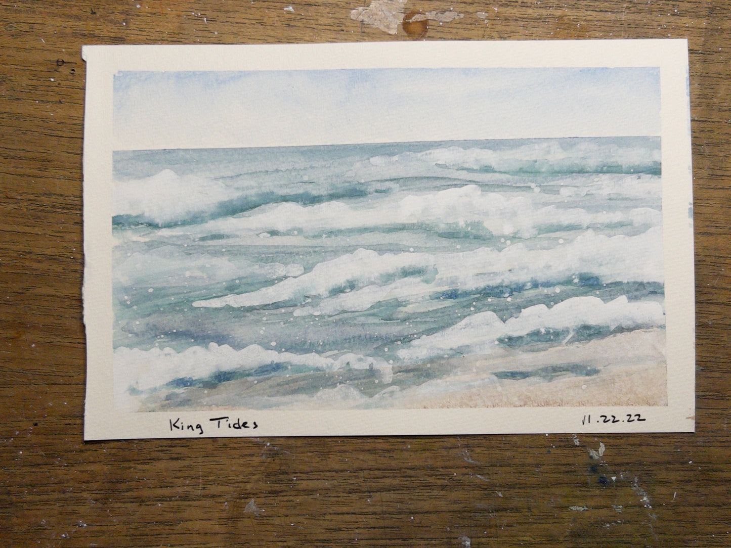 King Tides – Original Watercolor by K.L. Rockwell (Journal Collection, Matted 8" x 10")