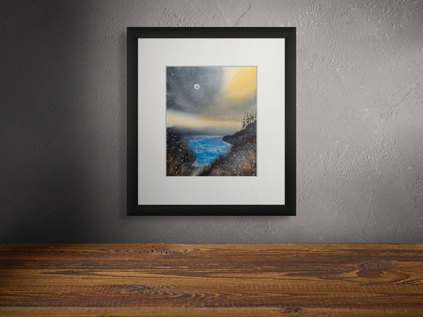 Moonlit Passage - Original Watercolor by K.L. Rockwell (Matted 11" x 14")