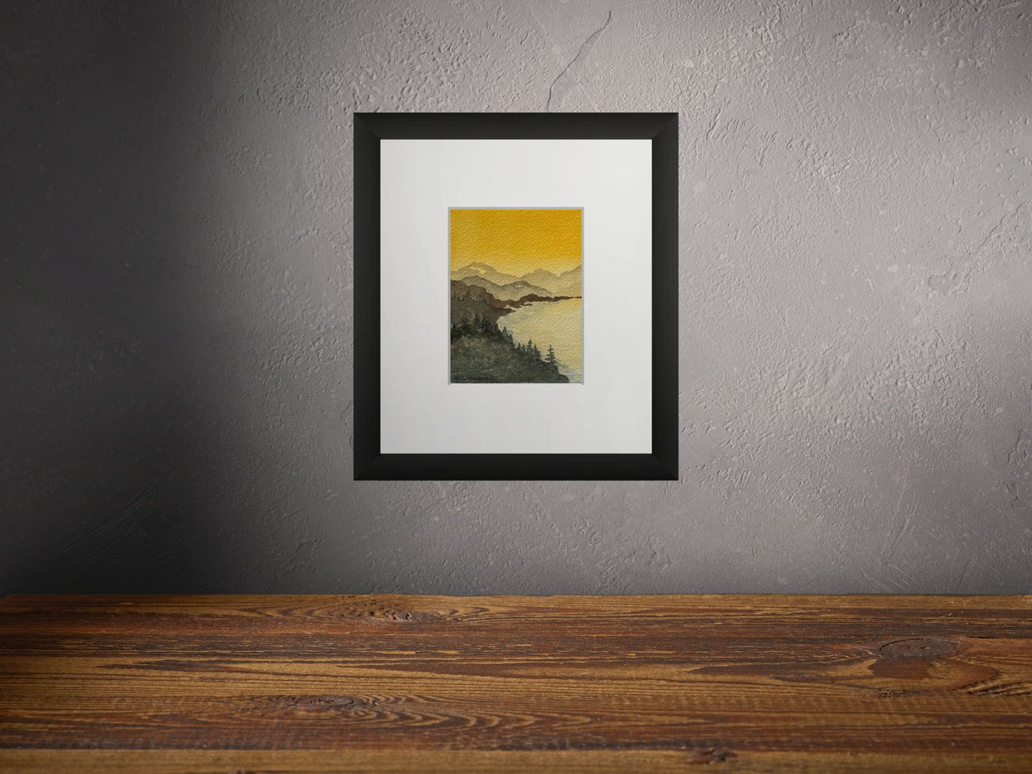 Amber Drift — Original Watercolor by K.L. Rockwell (Matted 10" x 8")