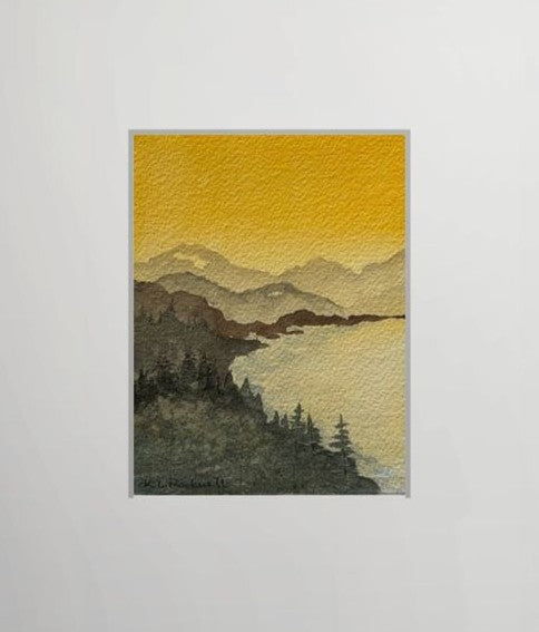 Amber Drift — Original Watercolor by K.L. Rockwell (Matted 10" x 8")