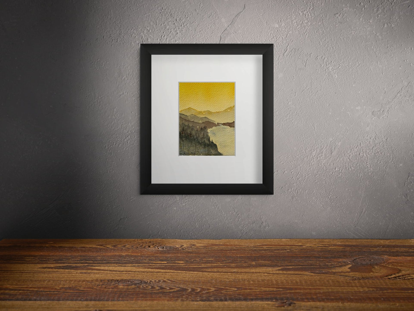 Golden Hush: Original Watercolor by K.L. Rockwell (Matted 10" x 8")