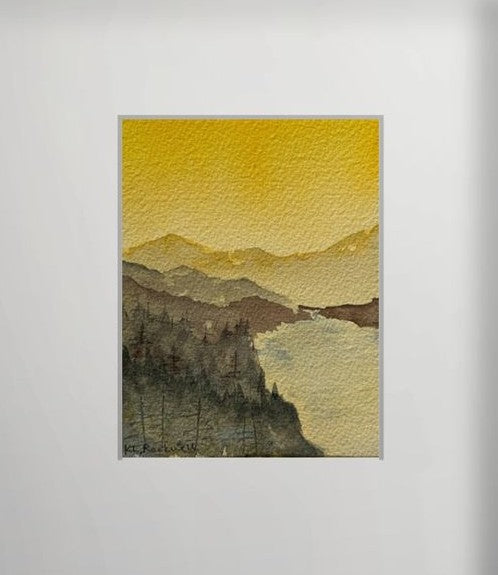 Golden Hush: Original Watercolor by K.L. Rockwell (Matted 10" x 8")
