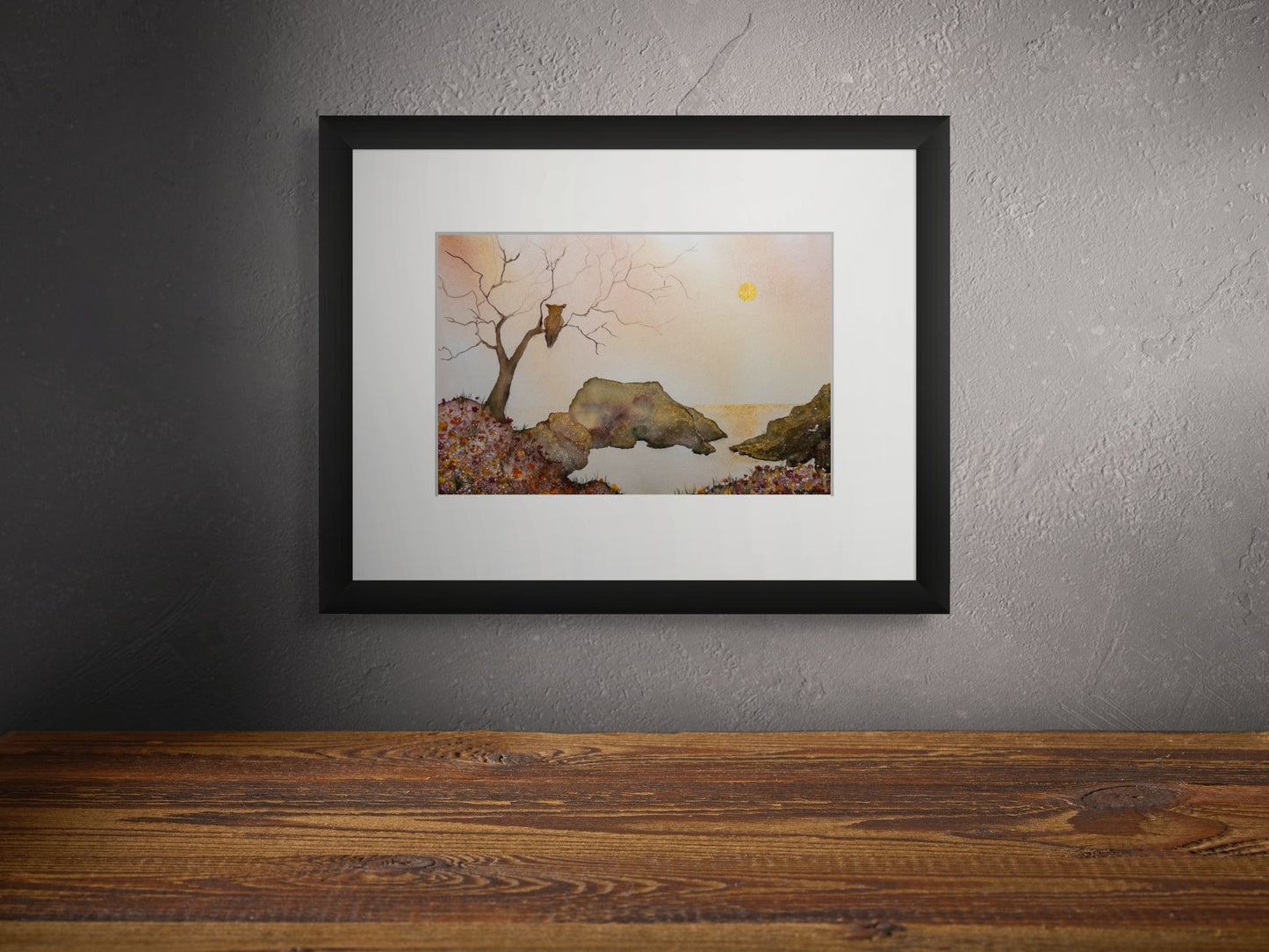 Golden Watch : Original Watercolor by K.L. Rockwell (Matted 18" x 24")