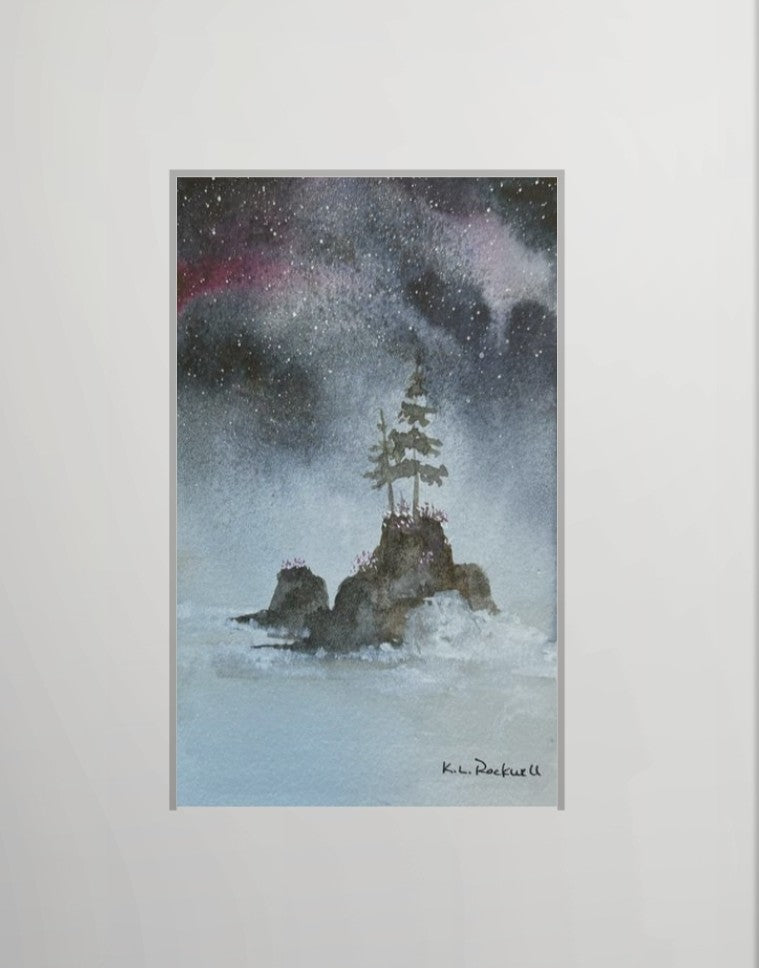 Just The Two Of Us - Original Watercolor by K.L. Rockwell (Matted 10" x 8")