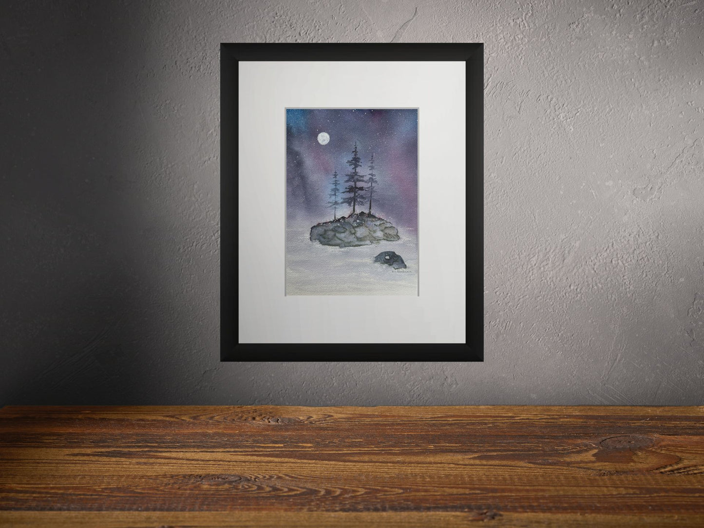 Moonlit Reverie — Original Watercolor by K.L. Rockwell (Matted 14" x 11")