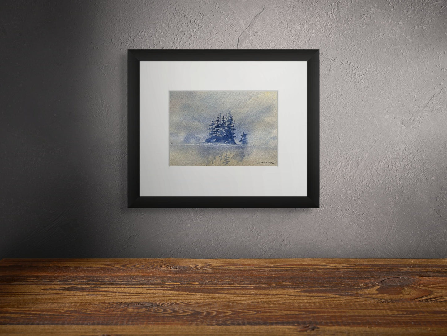 Silent Blue Islet – Original Watercolor by K.L. Rockwell