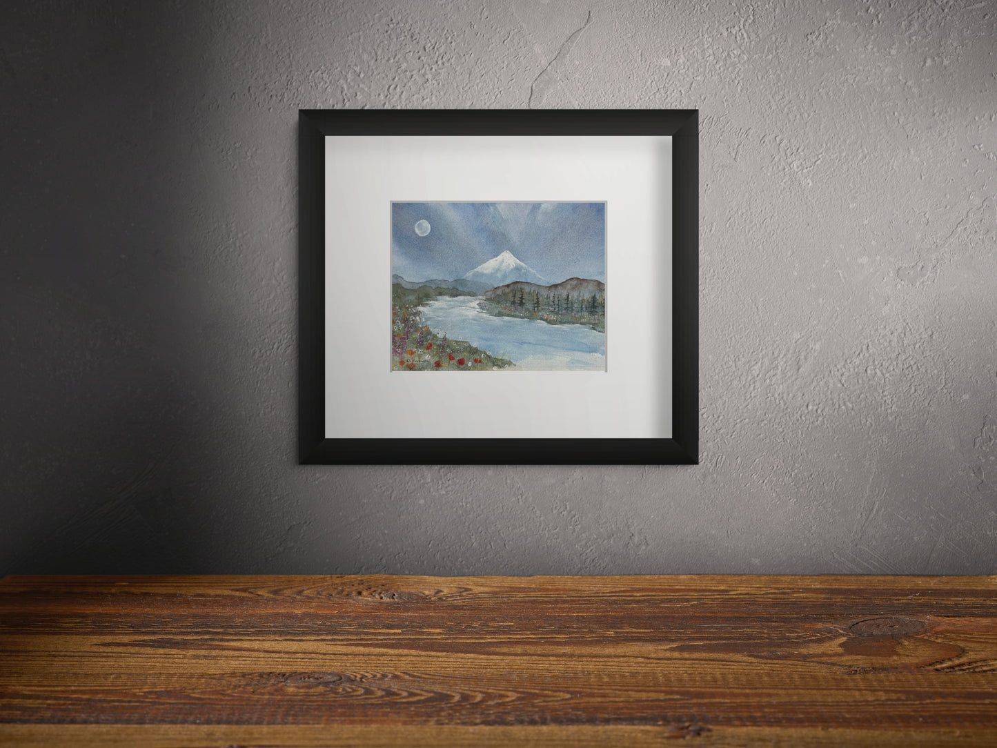 Summer Solstice & Mt. Hood (2026) : Original Watercolor by K.L. Rockwell (Matted 11" x 14")
